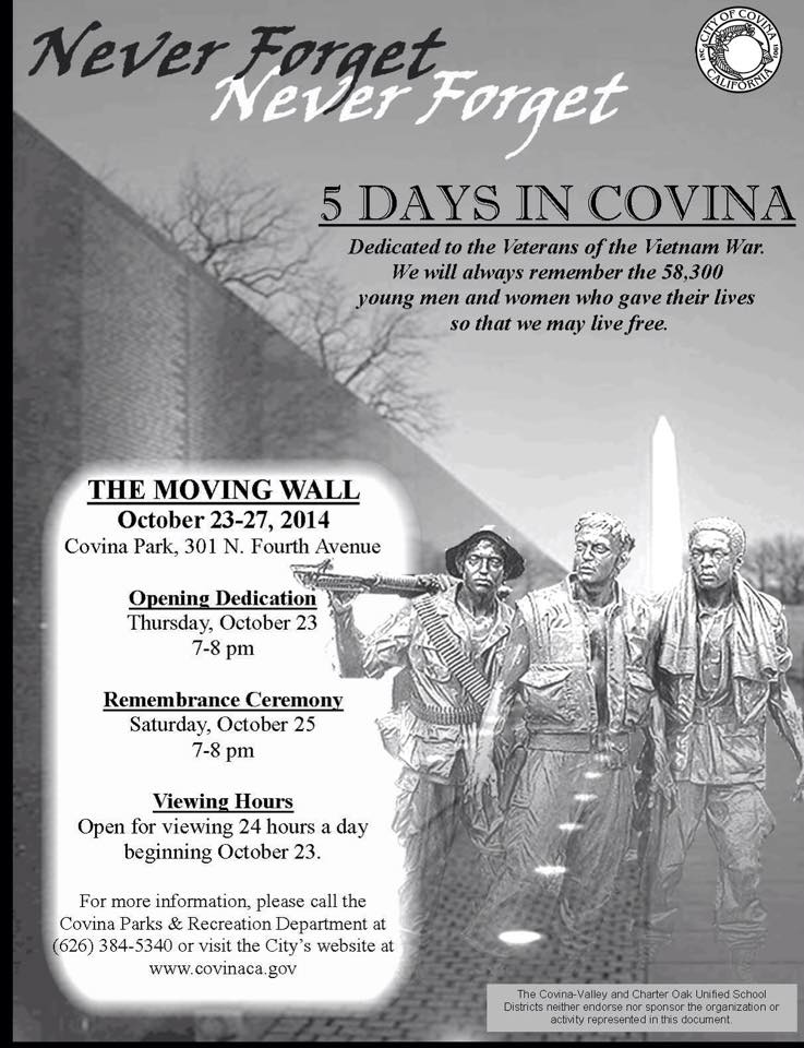 The Moving Wall Memorial Comes to Covina October 23rd-27th | Live, Work ...