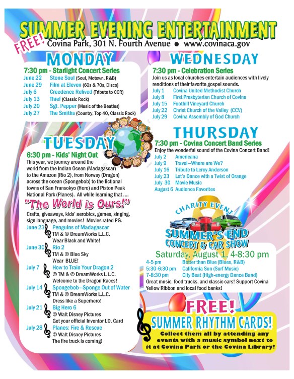 Covina Residents, Covina 2015 summer series